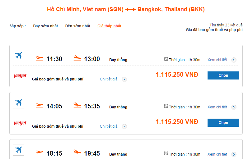 vé máy bay đi bangkok giá rẻ nhất